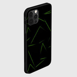 Чехол для iPhone 12 Pro Max Color green line, цвет: 3D-черный — фото 2