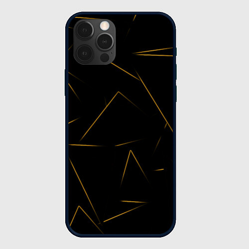Чехол iPhone 12 Pro Max Color yellow line / 3D-Черный – фото 1