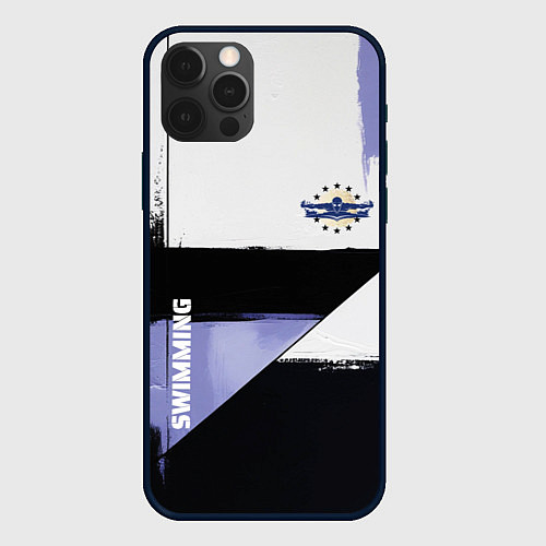 Чехол iPhone 12 Pro Max Плавание спортивное / 3D-Черный – фото 1