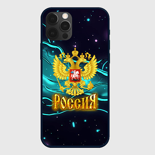 Чехол iPhone 12 Pro Max Россия - березовая абстракция / 3D-Черный – фото 1