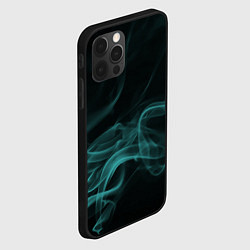 Чехол для iPhone 12 Pro Max Color smoke turquoise, цвет: 3D-черный — фото 2