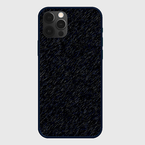 Чехол iPhone 12 Pro Max Чёрный с синим штрихи / 3D-Черный – фото 1