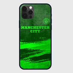 Чехол для iPhone 12 Pro Max Manchester City - green gradient посередине, цвет: 3D-черный