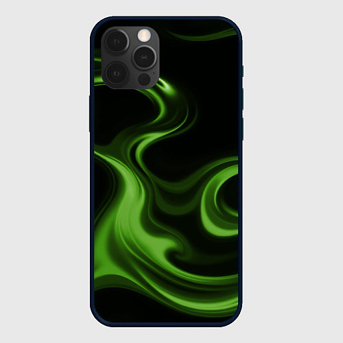 Чехол iPhone 12 Pro Max Green black / 3D-Черный – фото 1