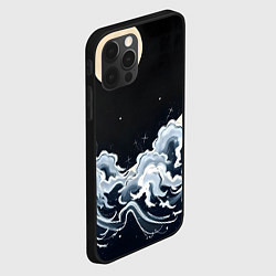 Чехол для iPhone 12 Pro Max Японские волны и луна, цвет: 3D-черный — фото 2
