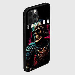 Чехол для iPhone 12 Pro Max Самурай с маской черепа, цвет: 3D-черный — фото 2