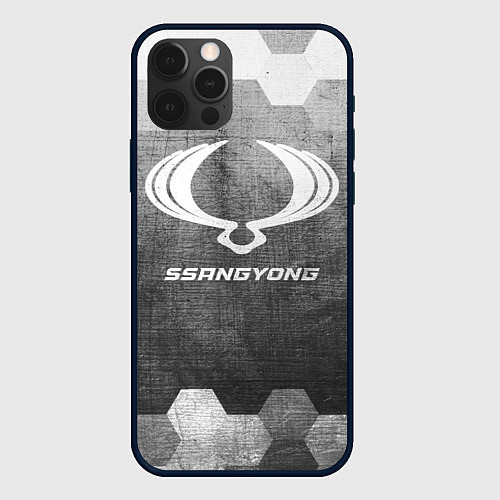Чехол iPhone 12 Pro Max SsangYong - grey gradient / 3D-Черный – фото 1