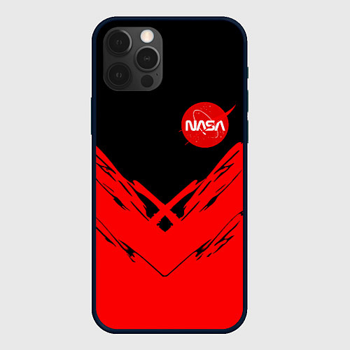Чехол iPhone 12 Pro Max Nasa краски красные / 3D-Черный – фото 1