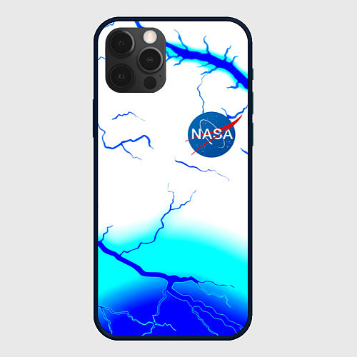 Чехол iPhone 12 Pro Max Nasa неоновый шторм / 3D-Черный – фото 1
