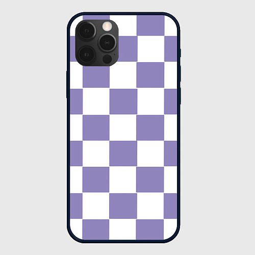 Чехол iPhone 12 Pro Max Квадраты фиолетовые / 3D-Черный – фото 1