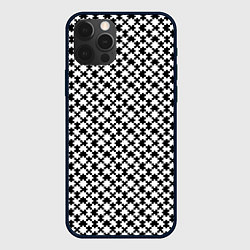 Чехол для iPhone 12 Pro Max Пазлы черно белый паттерн, цвет: 3D-черный