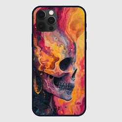 Чехол для iPhone 12 Pro Max Череп в RGB хаосе, цвет: 3D-черный