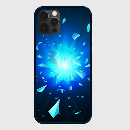 Чехол iPhone 12 Pro Max Неоновый космический взрыв на светлом фоне / 3D-Черный – фото 1