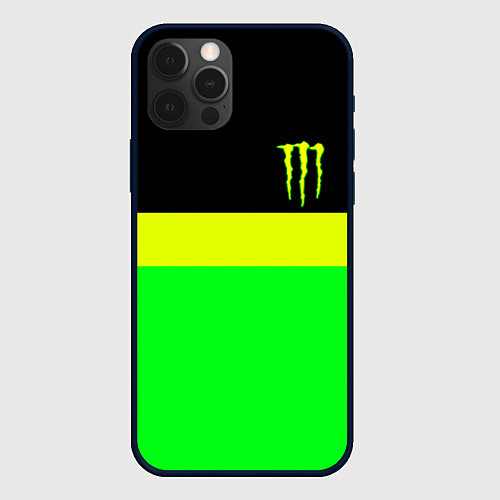 Чехол iPhone 12 Pro Max Monster energy полосы / 3D-Черный – фото 1
