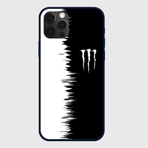 Чехол iPhone 12 Pro Max Monster energy штрихи красок / 3D-Черный – фото 1