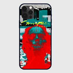 Чехол для iPhone 12 Pro Max Cyberpunk 2077 гранж, цвет: 3D-черный