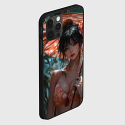Чехол для iPhone 12 Pro Max Азиатская девушка с зонтом, цвет: 3D-черный — фото 2