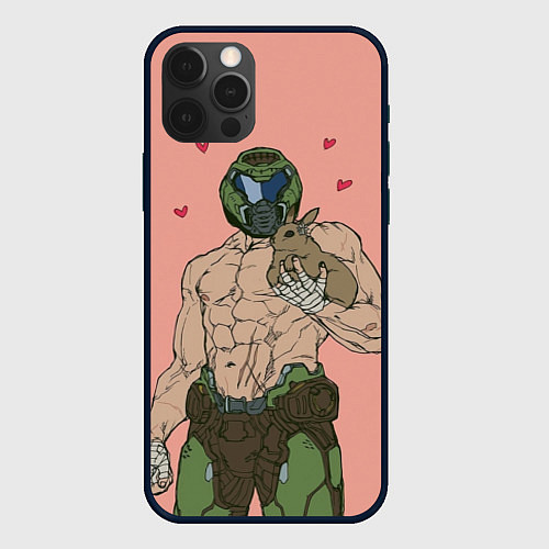 Чехол iPhone 12 Pro Max Палач рока с кроликом / 3D-Черный – фото 1