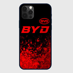 Чехол для iPhone 12 Pro Max BYD - red gradient посередине, цвет: 3D-черный