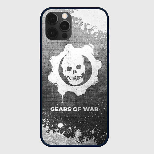 Чехол iPhone 12 Pro Max Gears of War - grey gradient / 3D-Черный – фото 1