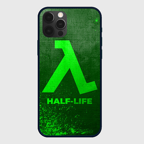 Чехол iPhone 12 Pro Max Half-Life - green gradient / 3D-Черный – фото 1