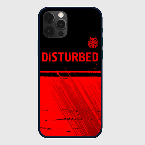 Чехол iPhone 12 Pro Max Disturbed - red gradient посередине / 3D-Черный – фото 1