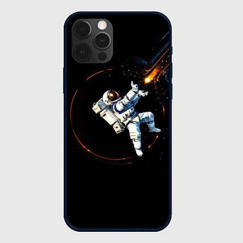 Чехол iPhone 12 Pro Max Маг в открытом космосе / 3D-Черный – фото 1
