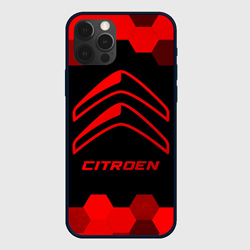 Чехол iPhone 12 Pro Max Citroen - red gradient / 3D-Черный – фото 1