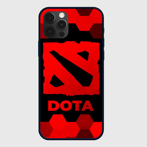 Чехол iPhone 12 Pro Max Dota - red gradient / 3D-Черный – фото 1