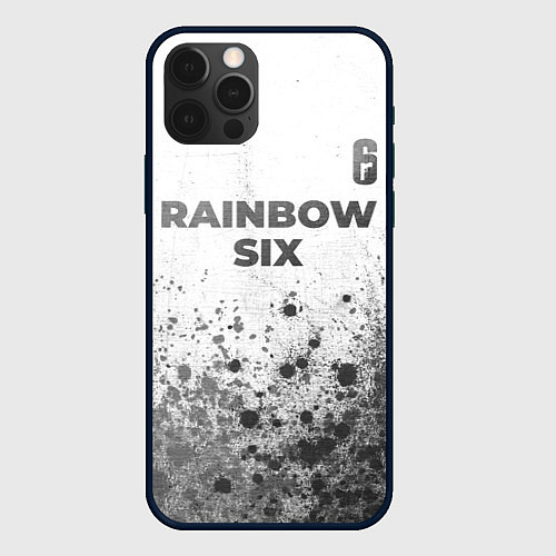 Чехол iPhone 12 Pro Max Rainbow Six - white gradient посередине / 3D-Черный – фото 1