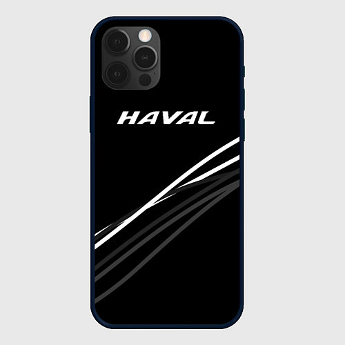 Чехол iPhone 12 Pro Max Haval чёрный с полосами / 3D-Черный – фото 1