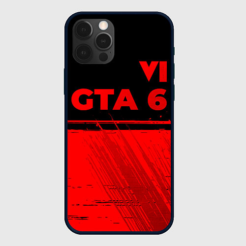 Чехол iPhone 12 Pro Max GTA 6 - red gradient посередине / 3D-Черный – фото 1