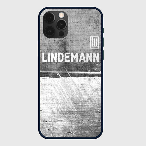 Чехол iPhone 12 Pro Max Lindemann - grey gradient посередине / 3D-Черный – фото 1