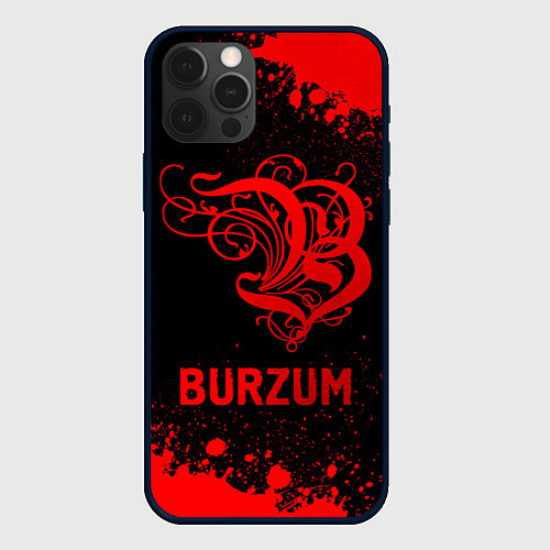 Чехол iPhone 12 Pro Max Burzum - red gradient / 3D-Черный – фото 1