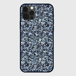 Чехол для iPhone 12 Pro Max Серо-голубой мелкий камень текстура, цвет: 3D-черный