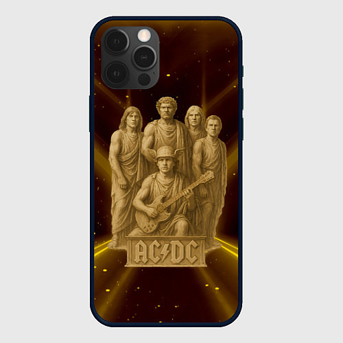 Чехол iPhone 12 Pro Max ACDC стиль памятника / 3D-Черный – фото 1