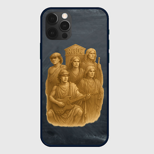 Чехол iPhone 12 Pro Max ACDC старинный памятник группе / 3D-Черный – фото 1