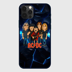 Чехол iPhone 12 Pro Max ACDC мультяшный стиль группы