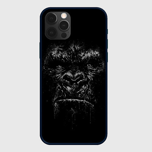 Чехол iPhone 12 Pro Max Gorilla face in the dark / 3D-Черный – фото 1