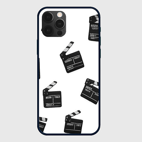 Чехол iPhone 12 Pro Max Съёмочная хлопушка / 3D-Черный – фото 1