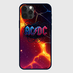 Чехол для iPhone 12 Pro Max ACDC логотип в градиенте, цвет: 3D-черный