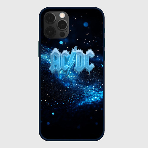 Чехол iPhone 12 Pro Max ACDC ледяной логотип / 3D-Черный – фото 1