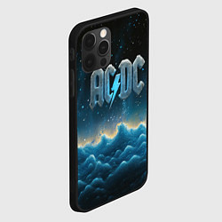 Чехол для iPhone 12 Pro Max ACDC логотип ледяной с молнией, цвет: 3D-черный — фото 2