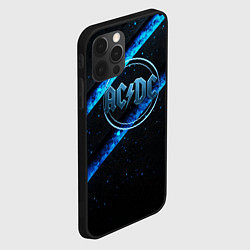 Чехол для iPhone 12 Pro Max ACDC черно-синяя текстура, цвет: 3D-черный — фото 2