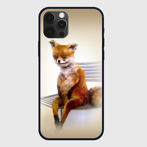 Чехол iPhone 12 Pro Max Уставший лис мем / 3D-Черный – фото 1