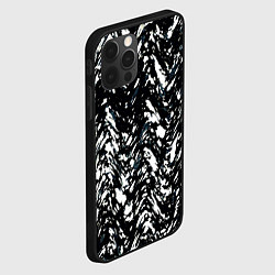 Чехол для iPhone 12 Pro Max Искажённый пёстрый чёрно-белый, цвет: 3D-черный — фото 2