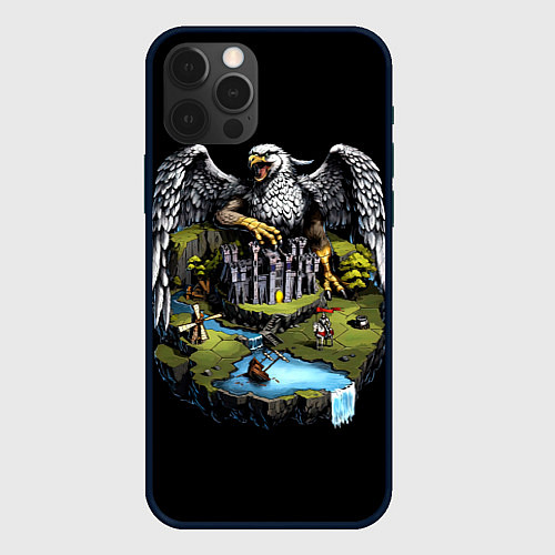 Чехол iPhone 12 Pro Max Королевский грифон замка - Герои Меча и Магии 3 / 3D-Черный – фото 1