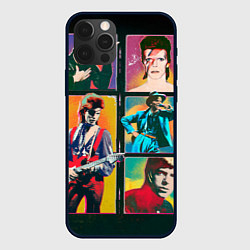 Чехол iPhone 12 Pro Max David Bowie vintage collage