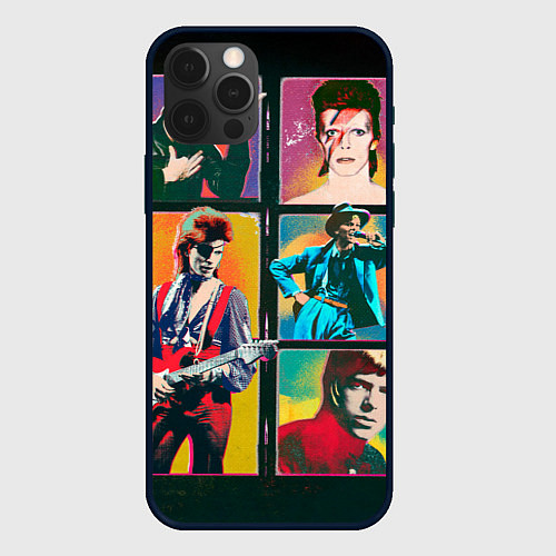 Чехол iPhone 12 Pro Max David Bowie vintage collage / 3D-Черный – фото 1