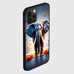 Чехол для iPhone 12 Pro Max Геометрический слон и цветные полигоны, цвет: 3D-черный — фото 2